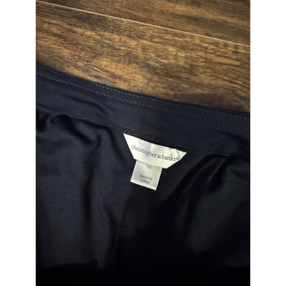 C.J. Banks Stretch Skort Skirt Shorts Elastic In Navy Sz:16 - Picture 4 of 6